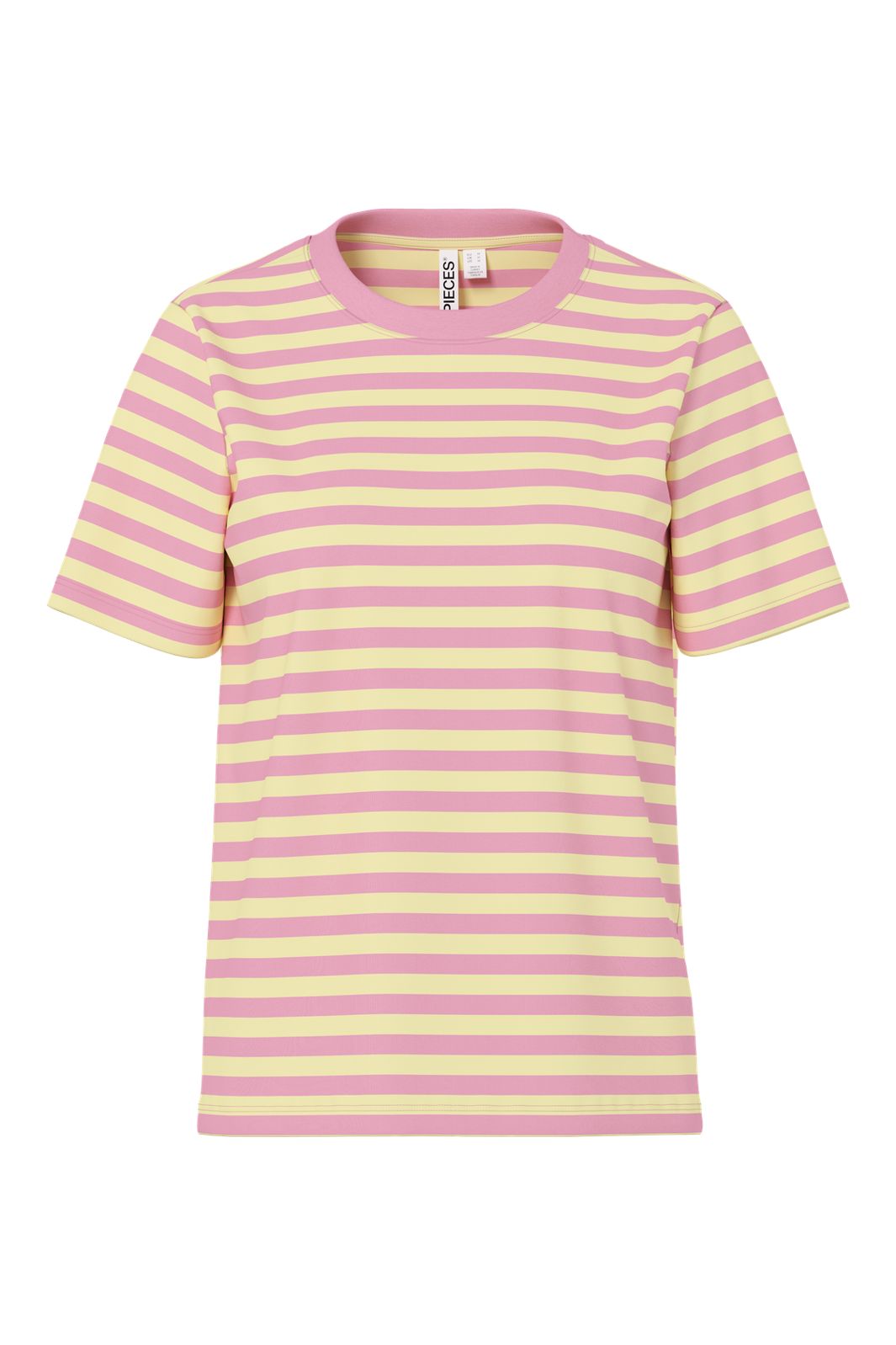 Pieces - Pcria Ss Tee Multicol Stripes - 5164962 French Vanilla Sea Pink