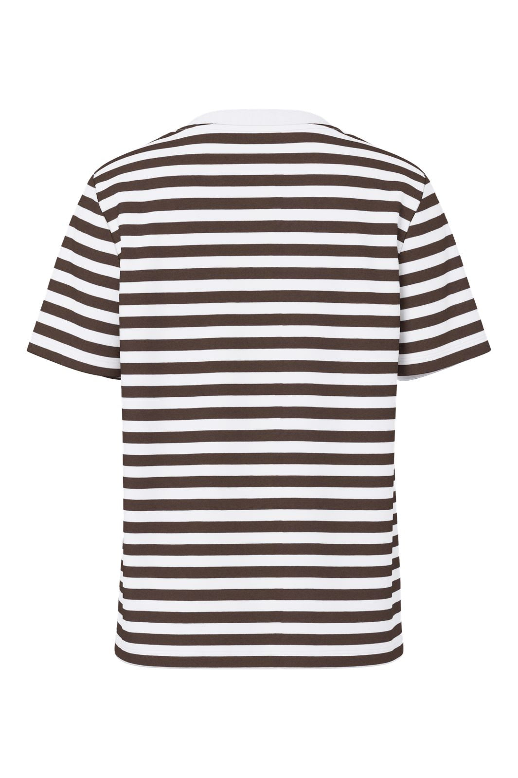 Pieces - Pcria Ss Tee Stripes - 5048825 Hot Fudge Bright White