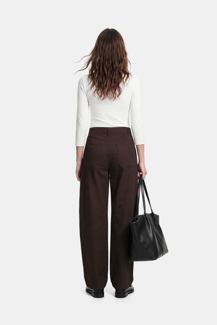 Pieces - Pcrikke Barrel Pants - 5135435 Hot Fudge