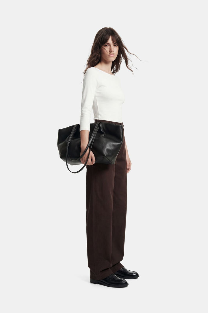 Pieces - Pcrikke Barrel Pants - 5135435 Hot Fudge