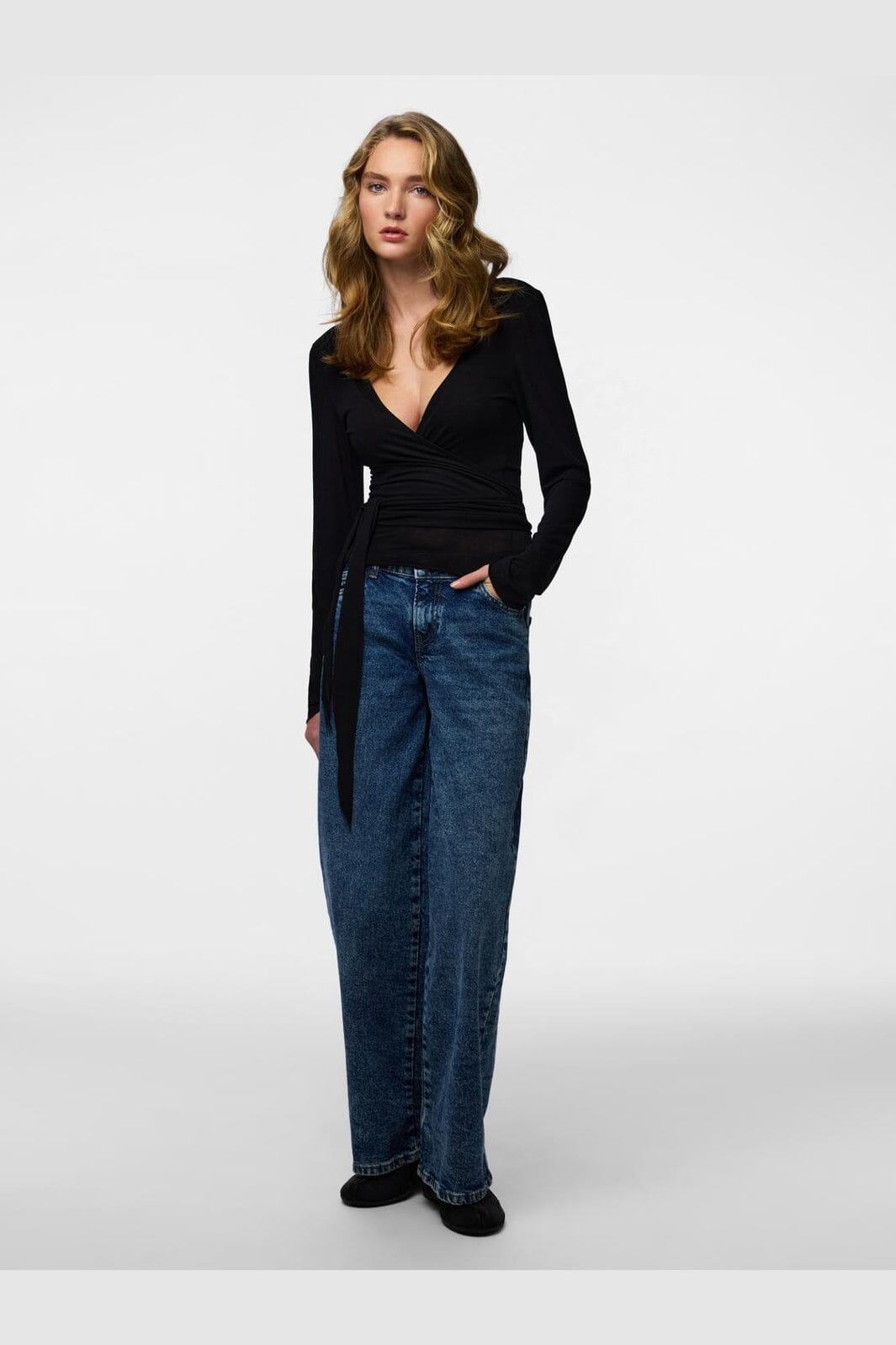 Pieces - Pcroya Ballerina Ls Wrap Top - 5082357 Black