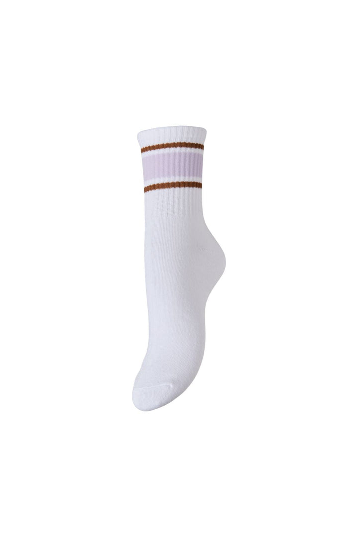 Pieces - Pcsabine Socks - 5054026 Bright White Wide-Pastel Lilac-Toasted Coconut