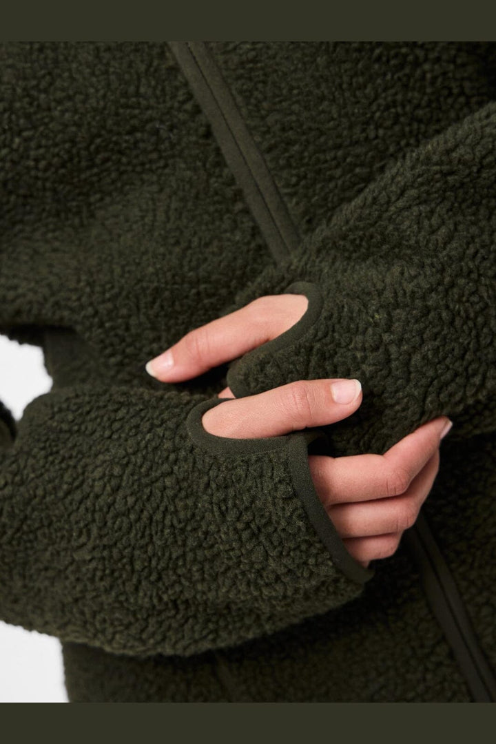 Pieces - Pcsadia Ls Teddy Jacket - 4863608 Forest Night