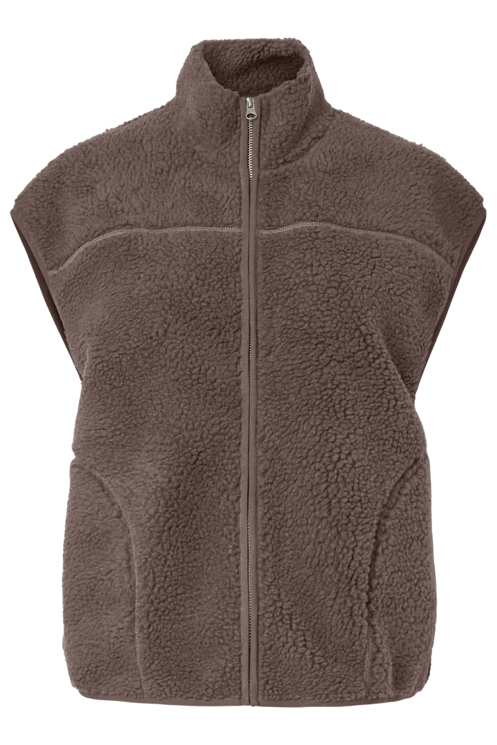 Pieces - Pcsadia Teddy Vest - 4993093 Coffee Quartz Veste 