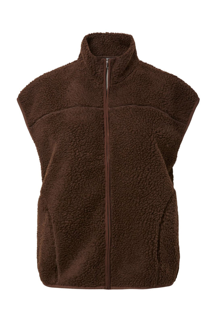 Pieces - Pcsadia Teddy Vest - 5055023 Hot Fudge