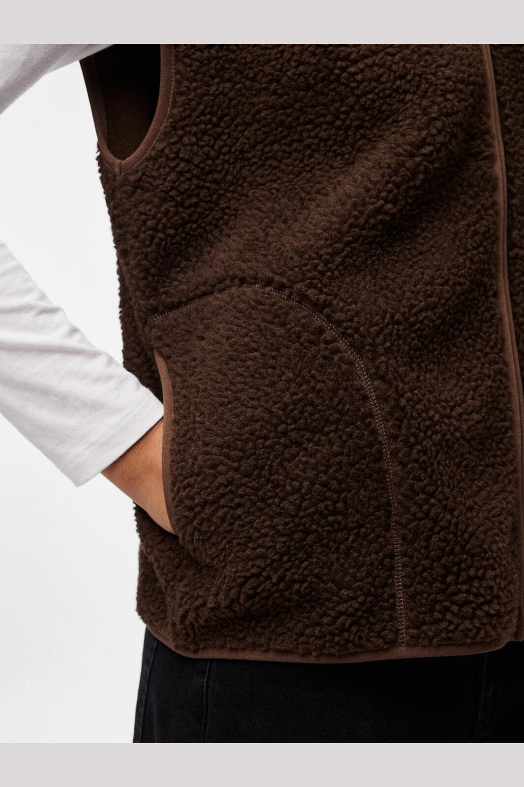 Pieces - Pcsadia Teddy Vest - 5055023 Hot Fudge