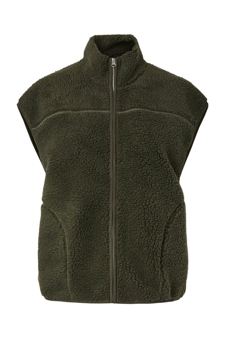 Pieces - Pcsadia Teddy Vest - 5055024 Forest Night