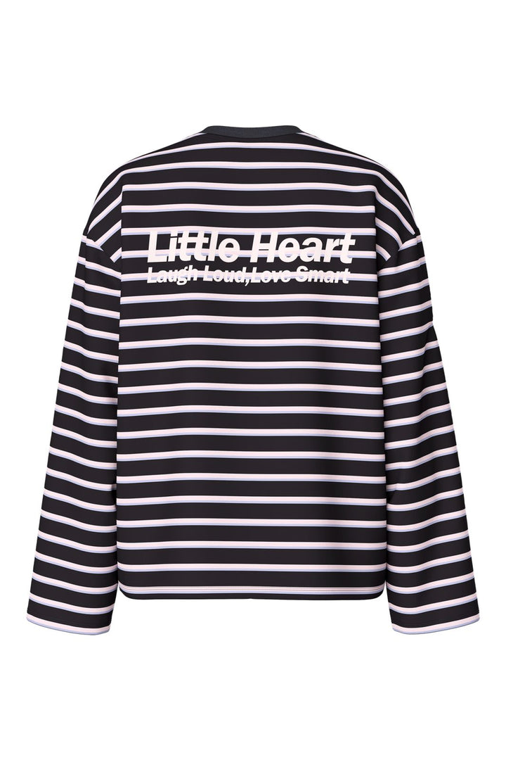 Pieces - Pcsadie Ls O-Neck Printed Top - 5185462 Anthracite Roseate Spoonbill X Pastel Lilac