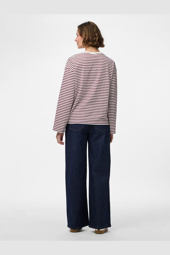 Pieces - Pcsadie Ls Top - 4804150 Cloud Dancer Tawny Port