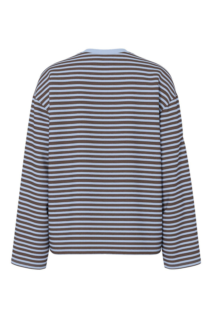 Pieces - Pcsadie Ls Top - 5102354 Cashmere Blue Hot Fudge