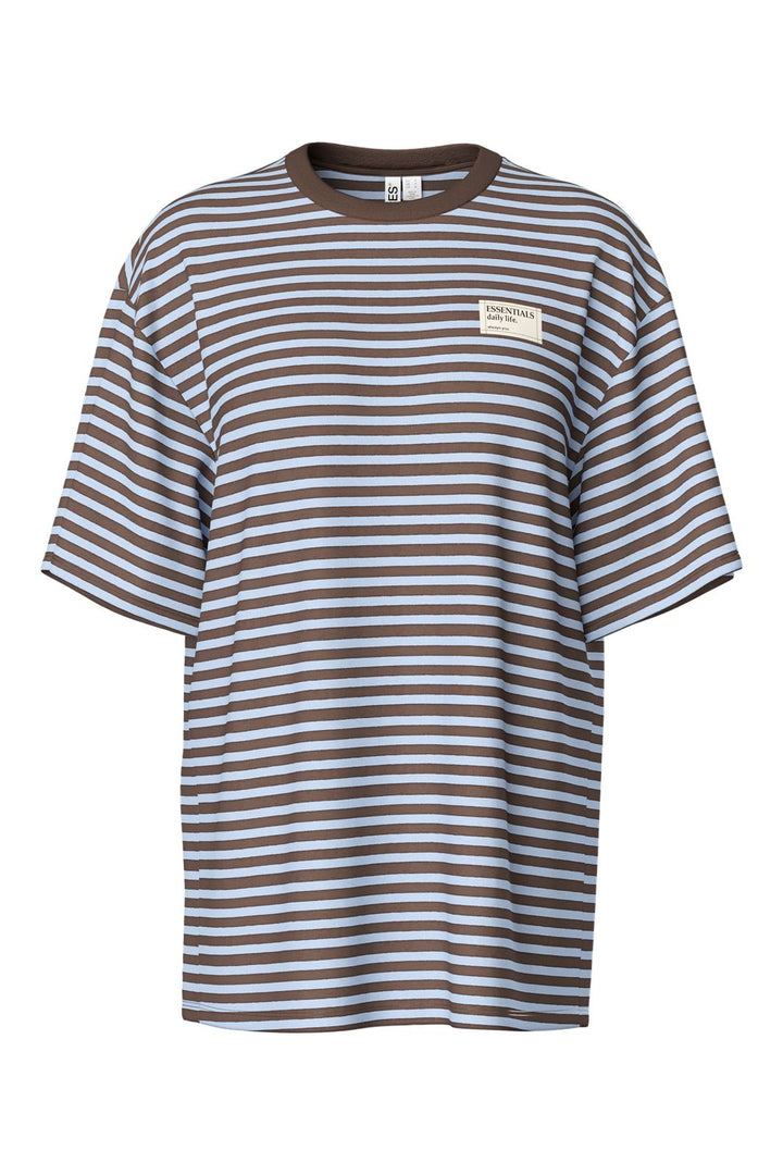 Pieces - Pcsadie Ss T-Shirt - 5185440 Hot Fudge Cashmere Blue