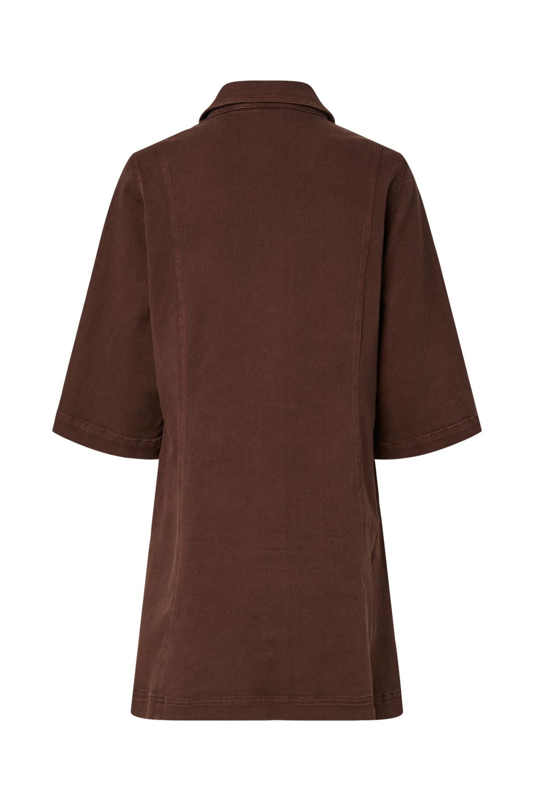 Pieces - Pcsalume 3/4 Denim Dress - 5050085 Chicory Coffee