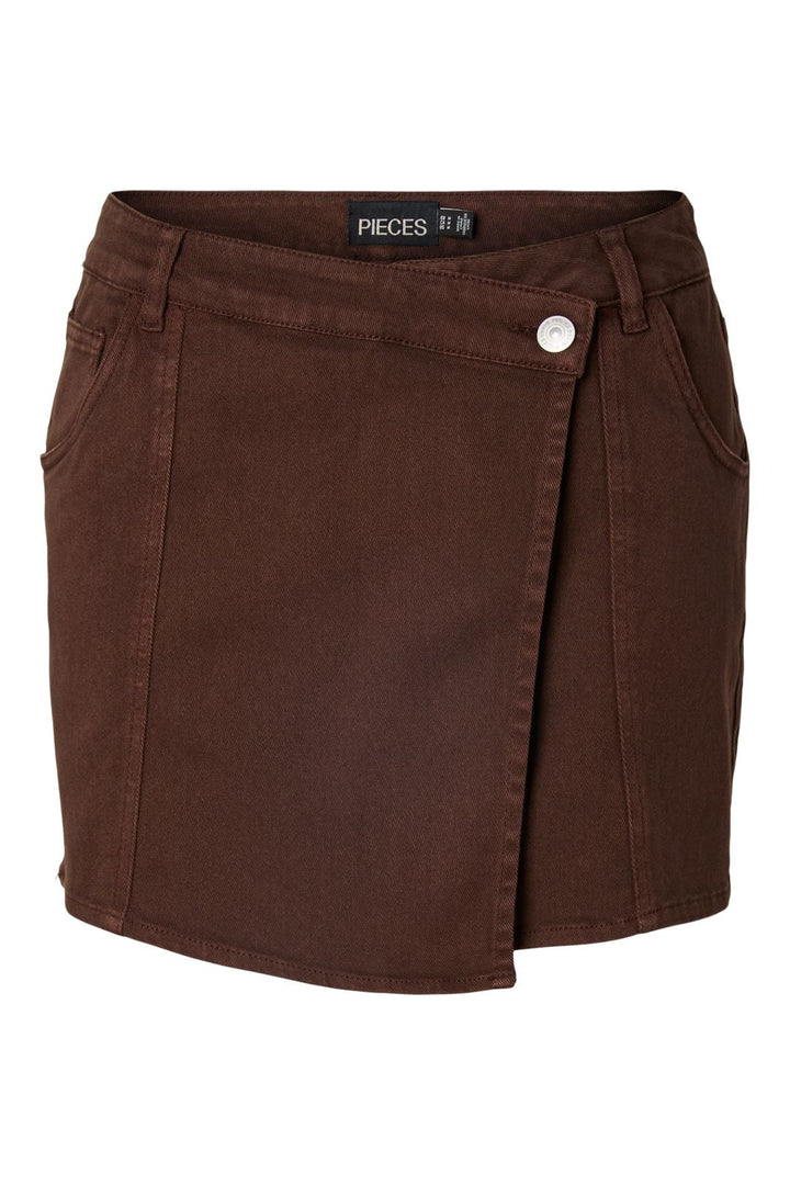 Pieces - Pcsalume Denim Skort - 5011038 Chicory Coffee