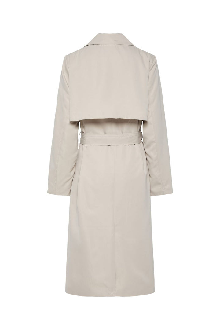 Pieces - Pcscarlett Ls Trenchcoat - 4397233 Silver Gray