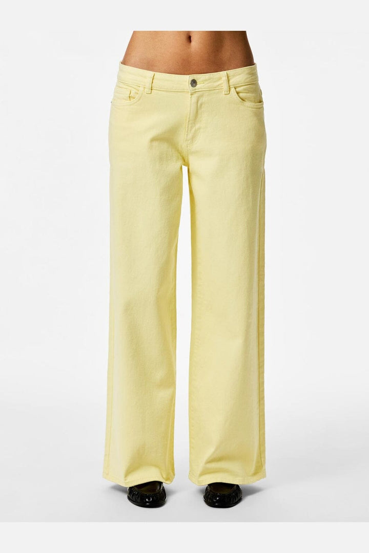 Pieces - Pcselma Lw Wide Colored Jeans - 4985324 French Vanilla