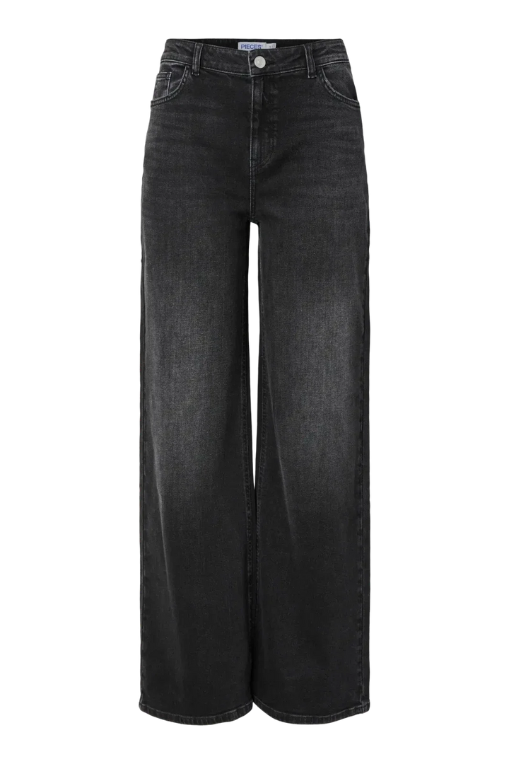 Pieces - Pcsilke Wide Jeans Bl - 4864053 Black Denim Jeans 