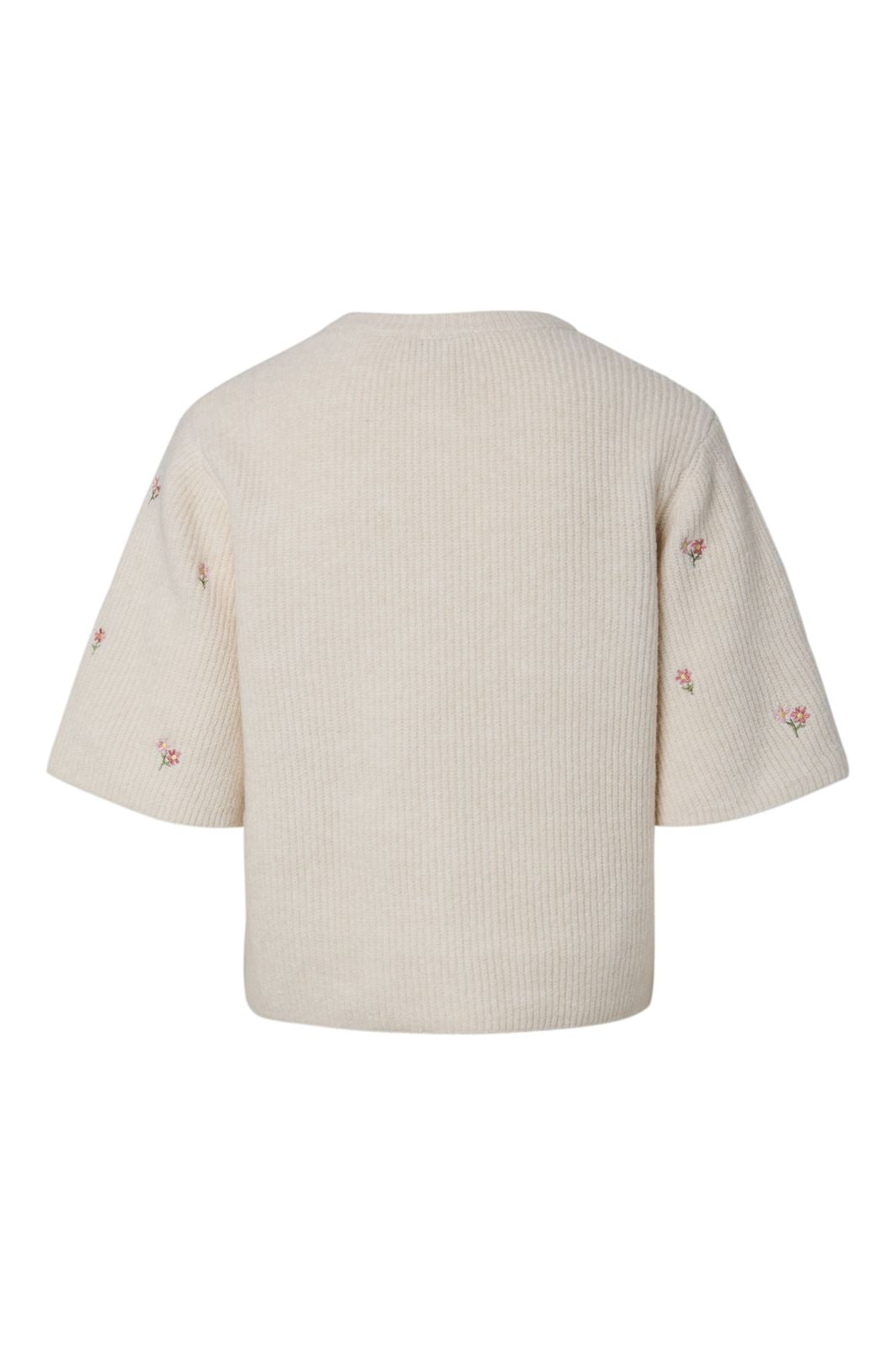 Pieces - Pcsilly Ss O-Neck Emb Knit Cardigan - 5134688 Birch Pink Flower