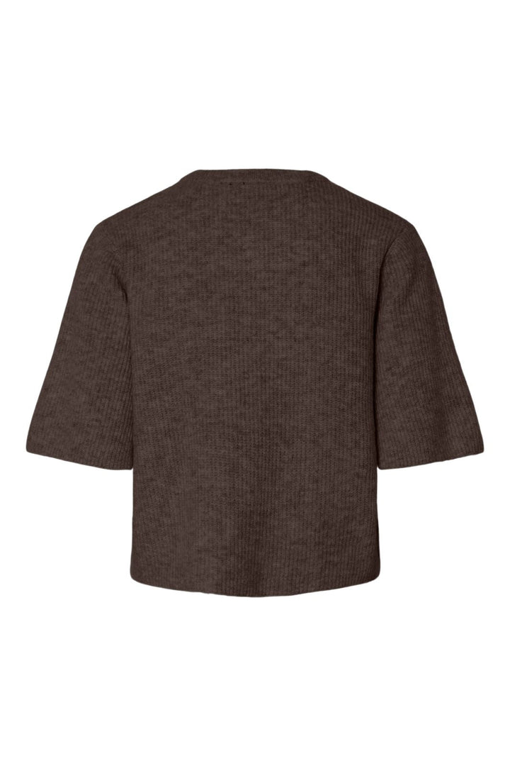 Pieces - Pcsilly Ss O-Neck Knit Cardigan - 5102738 Hot Fudge Melange