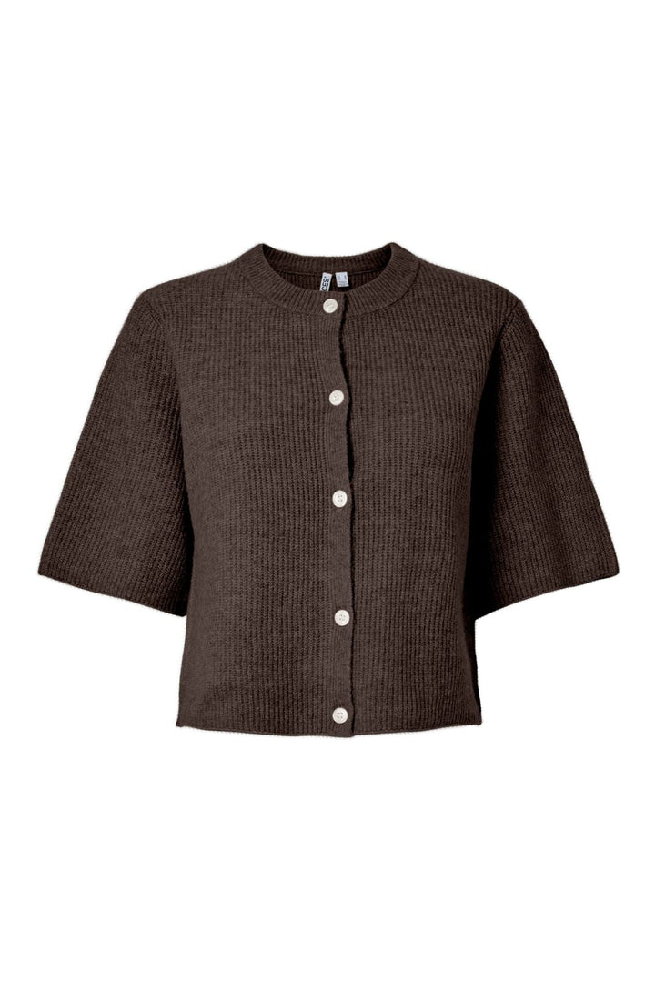 Pieces - Pcsilly Ss O-Neck Knit Cardigan - 5102738 Hot Fudge Melange