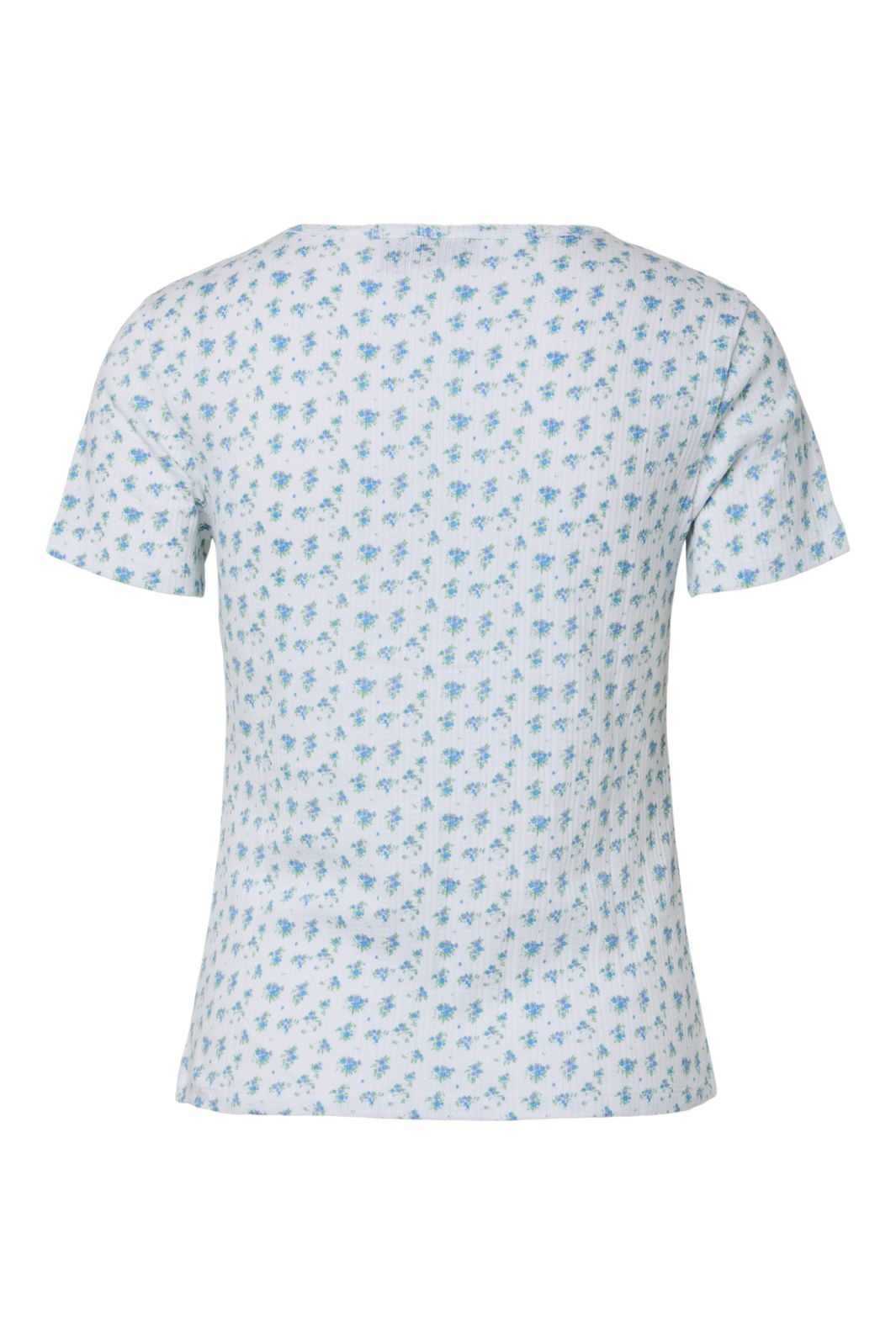 Pieces - Pcturiel Ss O-Neck Printed Tee - 4993295 Cloud Dancer Blue Flowers