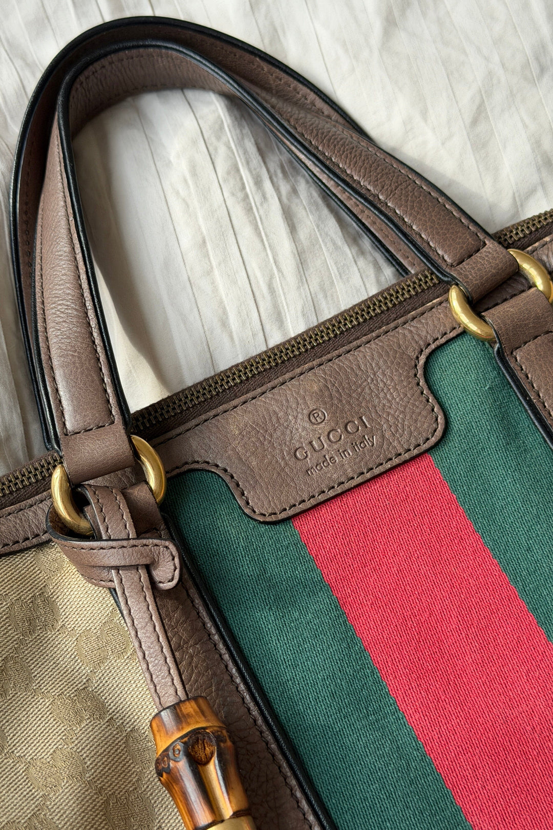 Preloved Vintageline x Molly&My - Gucci Shopper – Stof & Kalveskind - Logo Tasker 