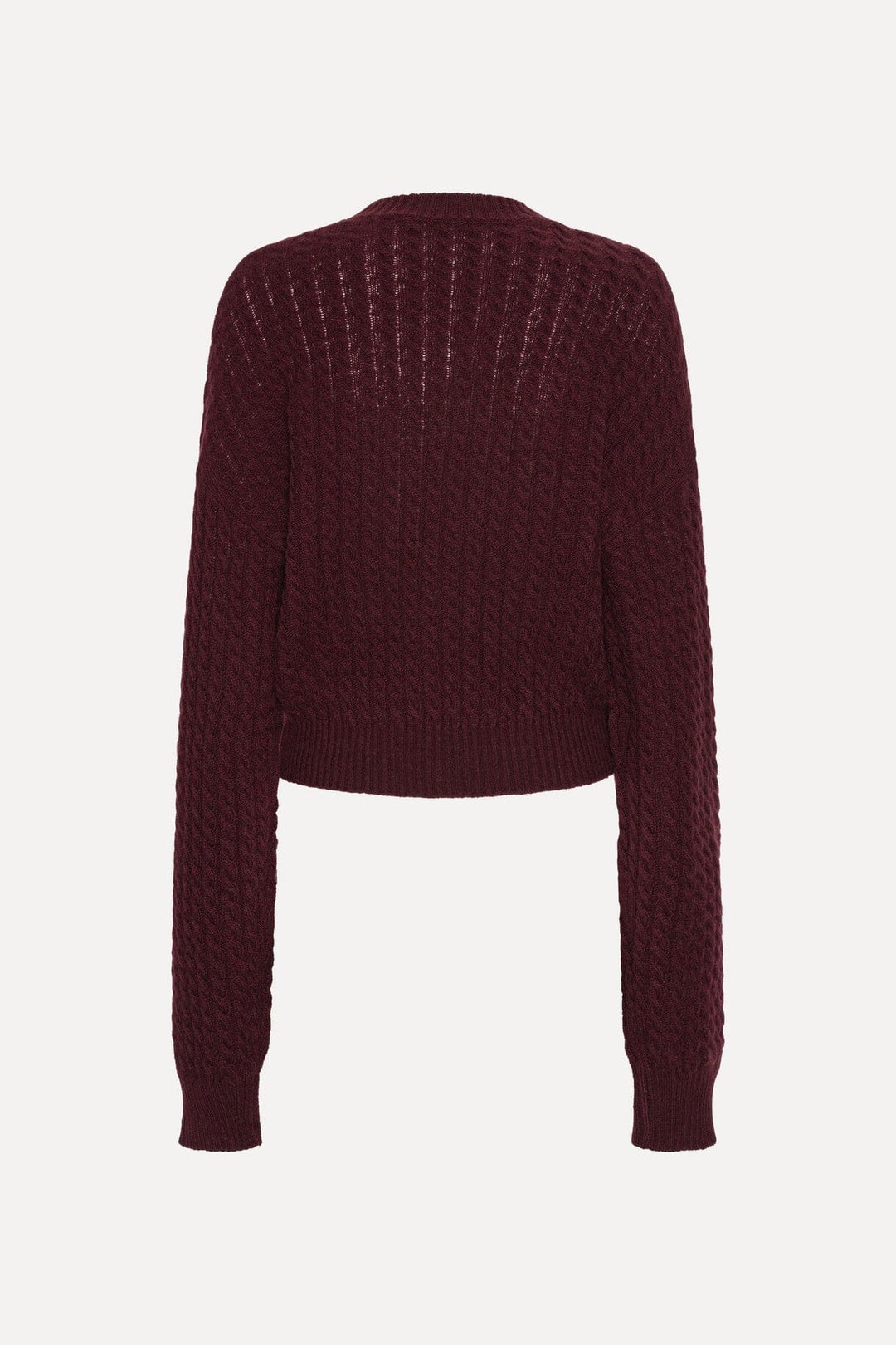 Rotate - Cable Crewneck Sweater 116437741 - 741 Decadent Chocolate Strikbluser 