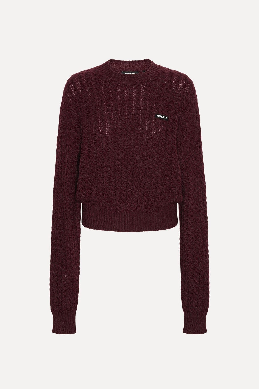 Rotate - Cable Crewneck Sweater 116437741 - 741 Decadent Chocolate Strikbluser 