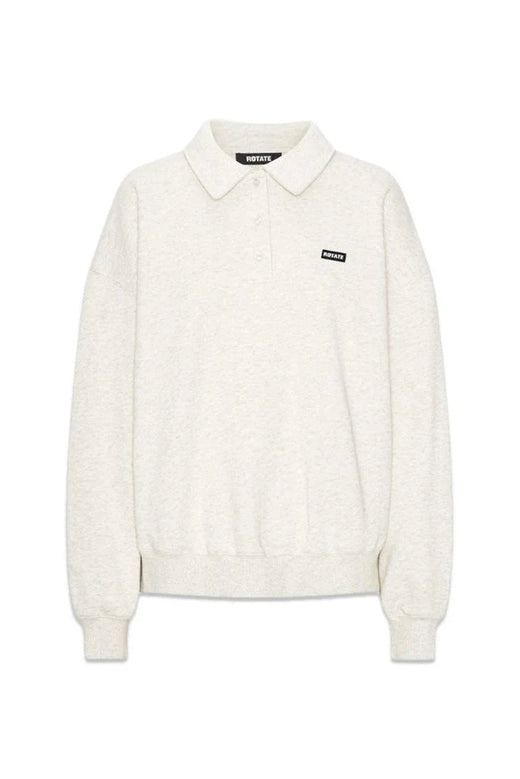 Rotate - Classic Sweat Polo 1163733070 - 3070 White Melange Sweatshirts 