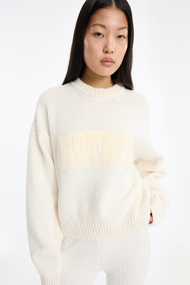Rotate - Crewneck Sweater 116512857 - 857 Egret Strikbluser 