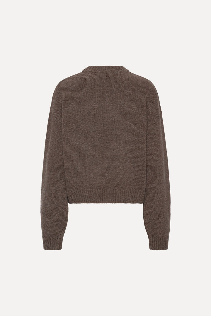 Rotate - Crewneck Sweater 116928614 - 614 Cocoa Brown Strikbluser 