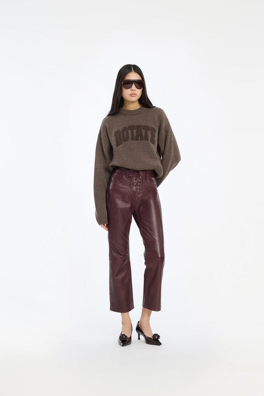 Rotate - Crewneck Sweater 116928614 - 614 Cocoa Brown Strikbluser 