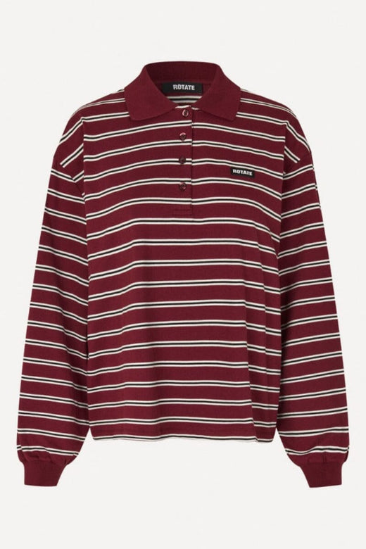 Rotate - Pique Longsleeve Polo 1160032934 - 2934 Zinfandel Comb. Bluser 
