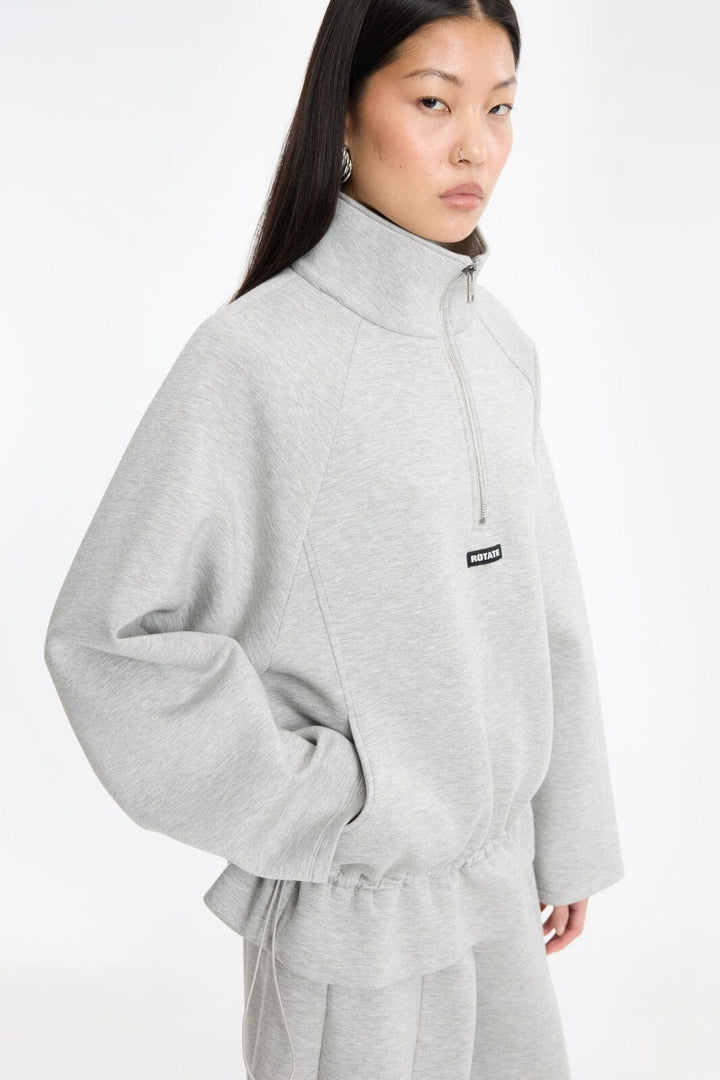 Rotate - Scuba Half Zip Jacket 1162411472 - 1472 Light Grey Melange Sweatshirts 