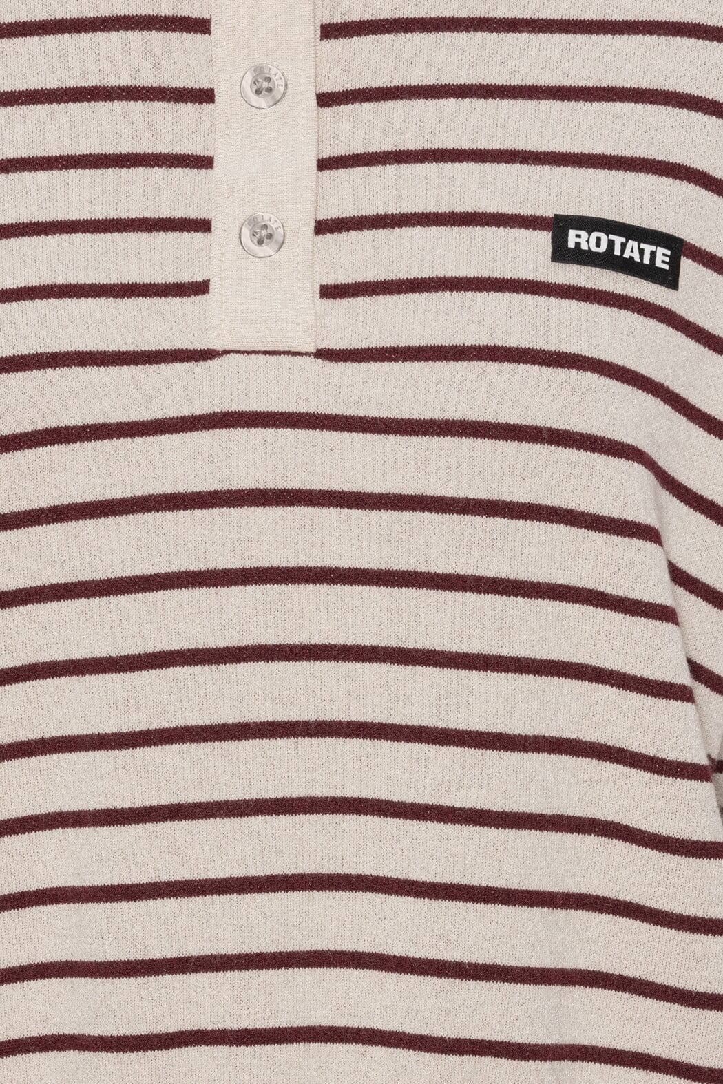 Rotate - Slinky Knit Polo 1143041764 - 1764 Oatmeal Comb. Strikbluser 