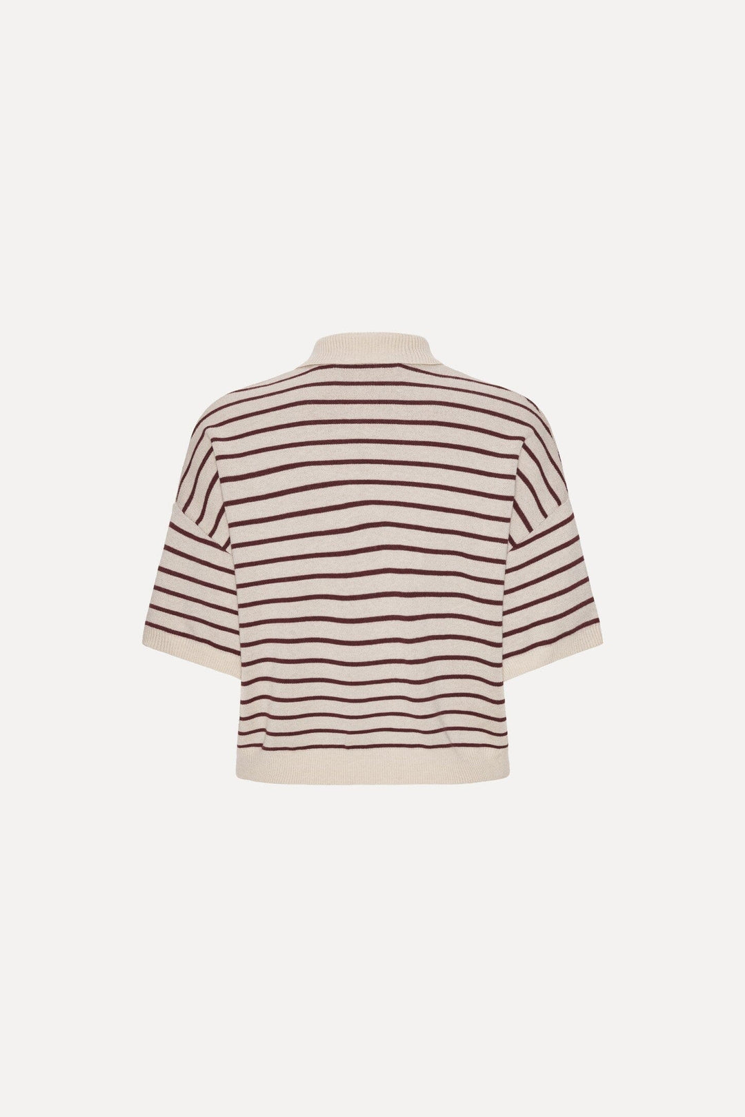 Rotate - Slinky Knit Polo 1143041764 - 1764 Oatmeal Comb. Strikbluser 