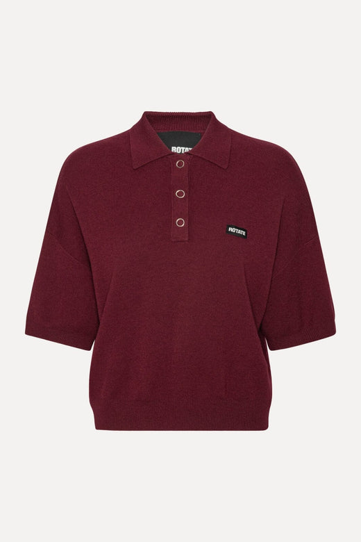 Rotate - Slinky Knit Polo1143042734 - Zinfandel