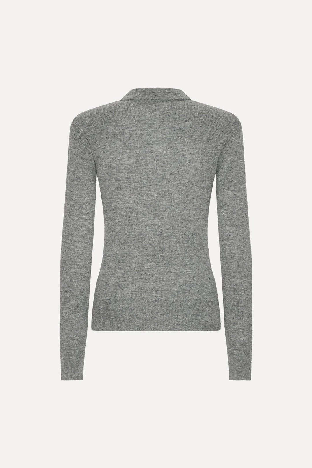Rotate - Wool Longleeve Polo 1161811093 - 1093 Frost Gray Strikbluser 
