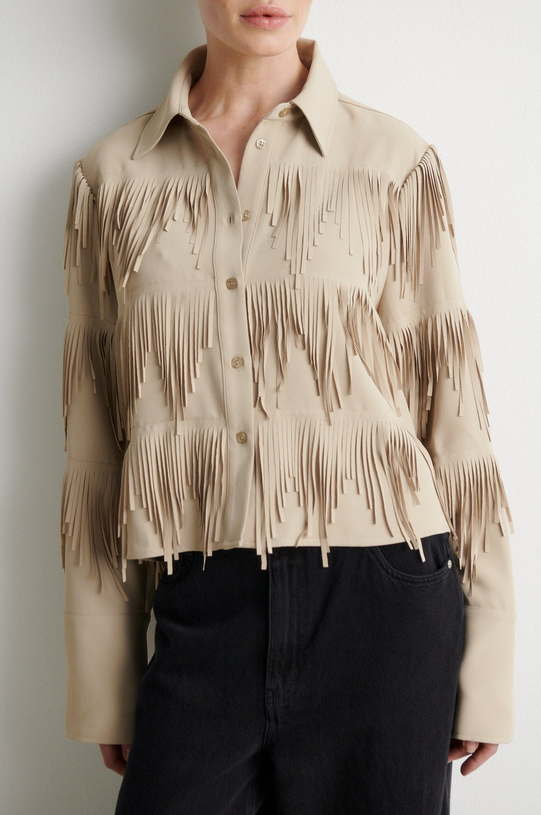 Second Female - Dancing Cropped Shirt 60230 - 6004 Chinchilla Skjorter 