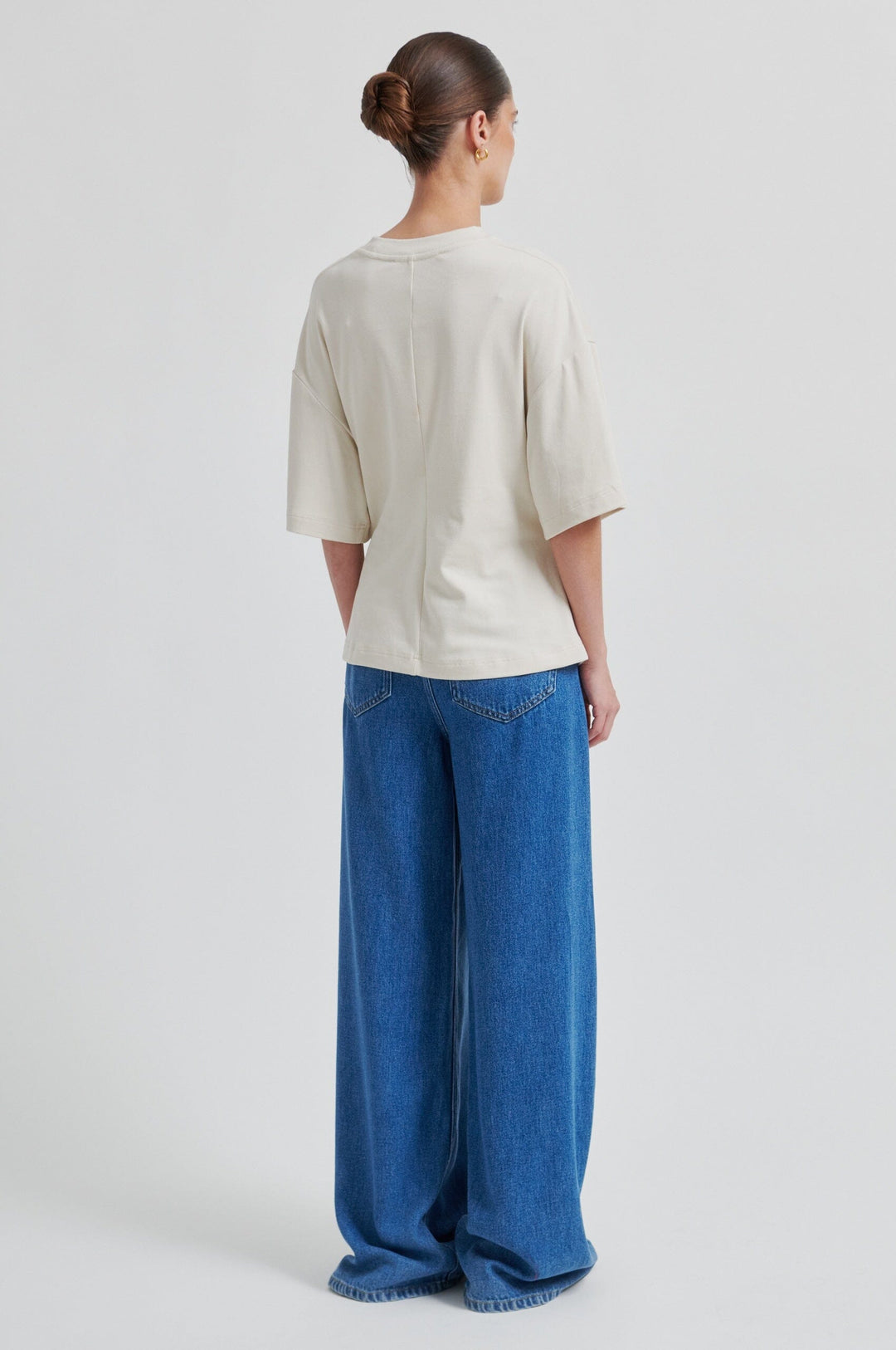 Second Female - Enora Brooch Tee 60432 - 0512 Soft Beige T-shirts 