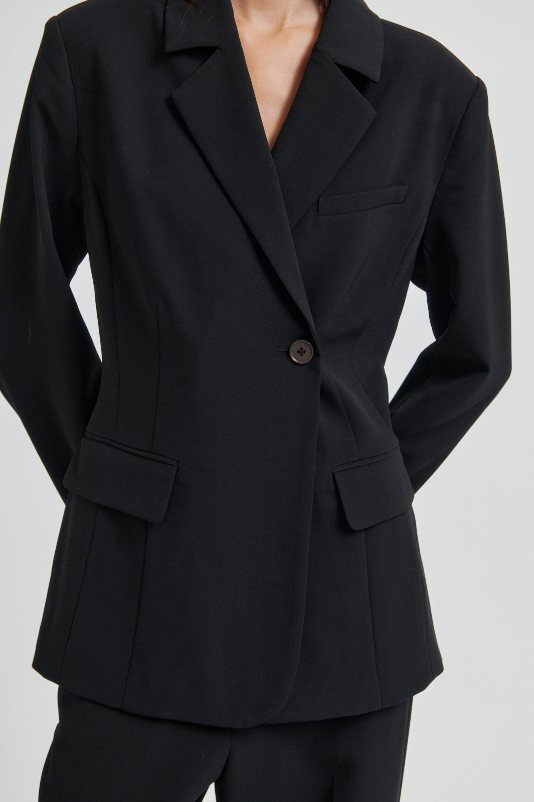 Second Female - Fique Fitted Blazer 60000 - 8001 Black Blazere 