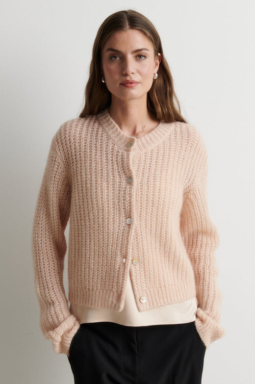 Second Female - Glora LS Knit Cardigan 61298 - 3077 Cream Tan Cardigans 
