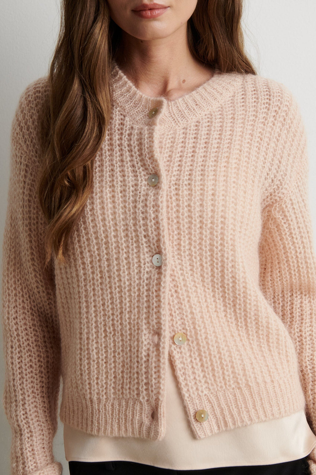 Second Female - Glora LS Knit Cardigan 61298 - 3077 Cream Tan Cardigans 