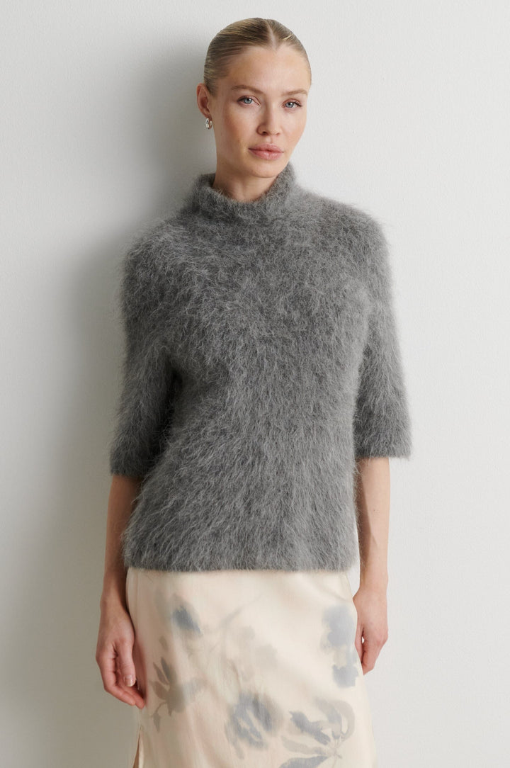 Second Female - Karla Knit SS 59913 - 7003 Dark grey melange Strikbluser 