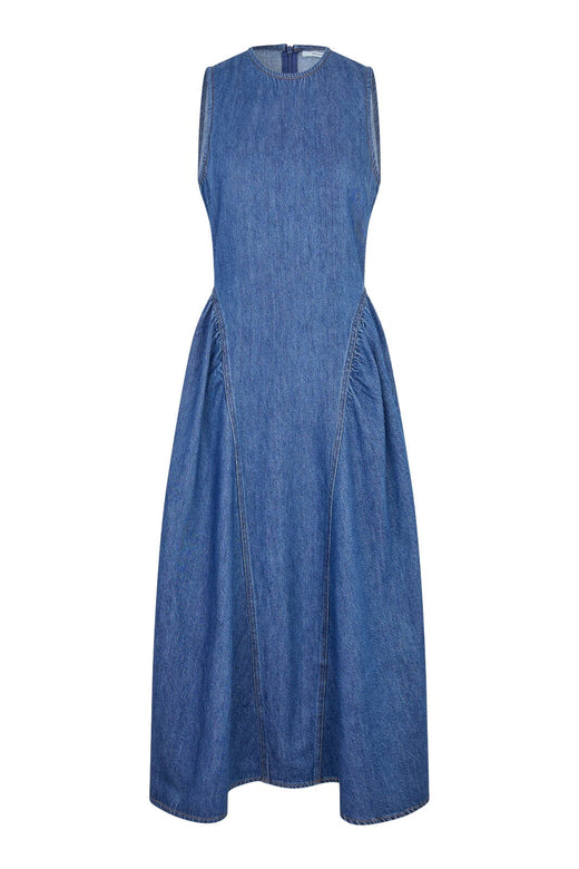 Second Female - Lukana Denim Dress 60687 - 5997 Blue denim Kjoler 