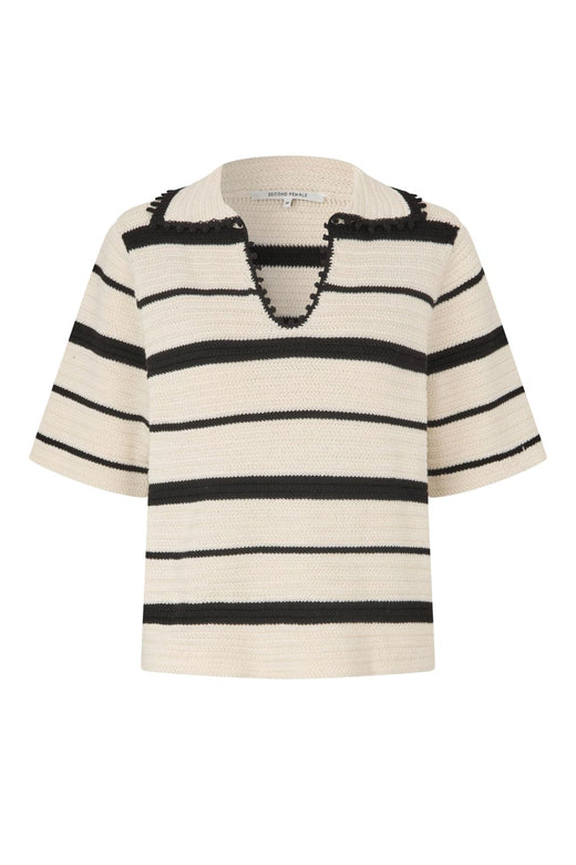 Second Female - Susi Knit Collar 60717 - 1015 Eggnog Strikbluser 