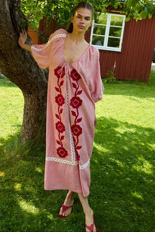 Sissel Edelbo - Abelone Dress SE 1794 - Red Flower Kjoler 