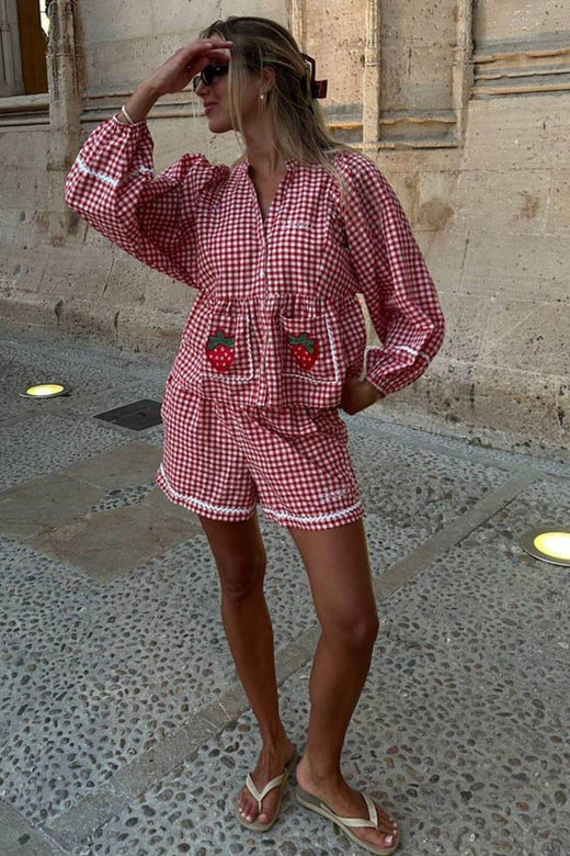 Sissel Edelbo - Bobbie Top SE 1804 - Red Checks Toppe 