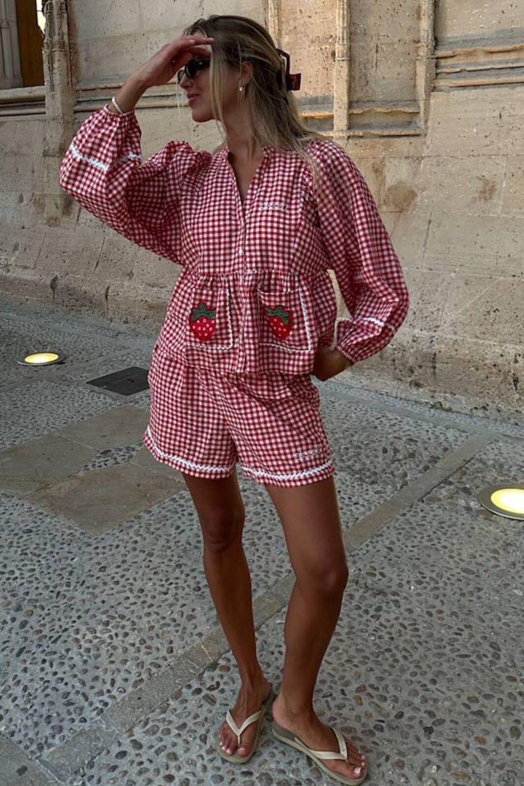 Sissel Edelbo - Bobbie Top SE 1804 - Red Checks Toppe 
