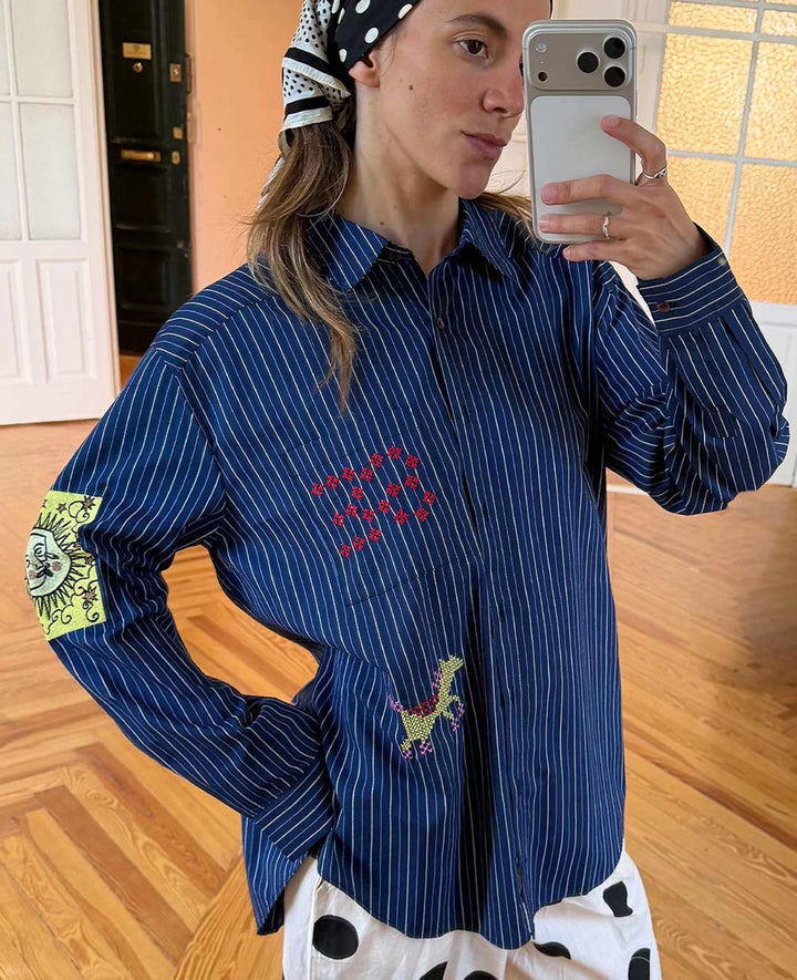 Sissel Edelbo - Brenna Shirt Se 2007 - Navy Stripes Skjorter 