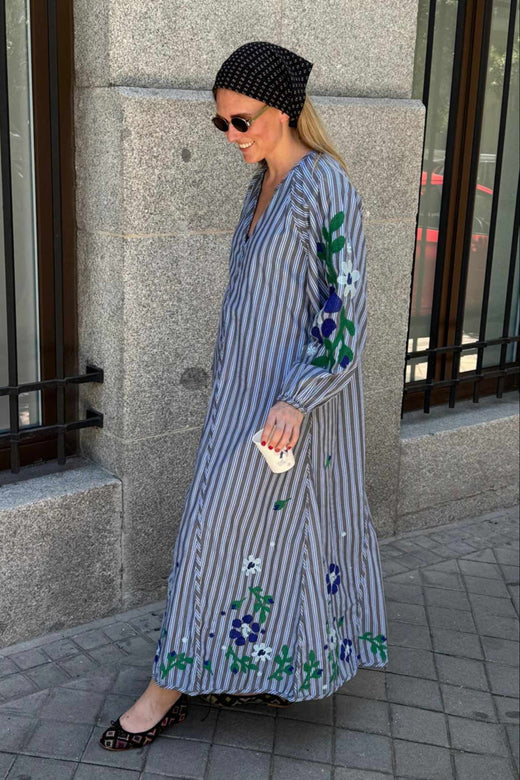 Sissel Edelbo - Fran Dress Se 2016 - Grey Stripes Kjoler 
